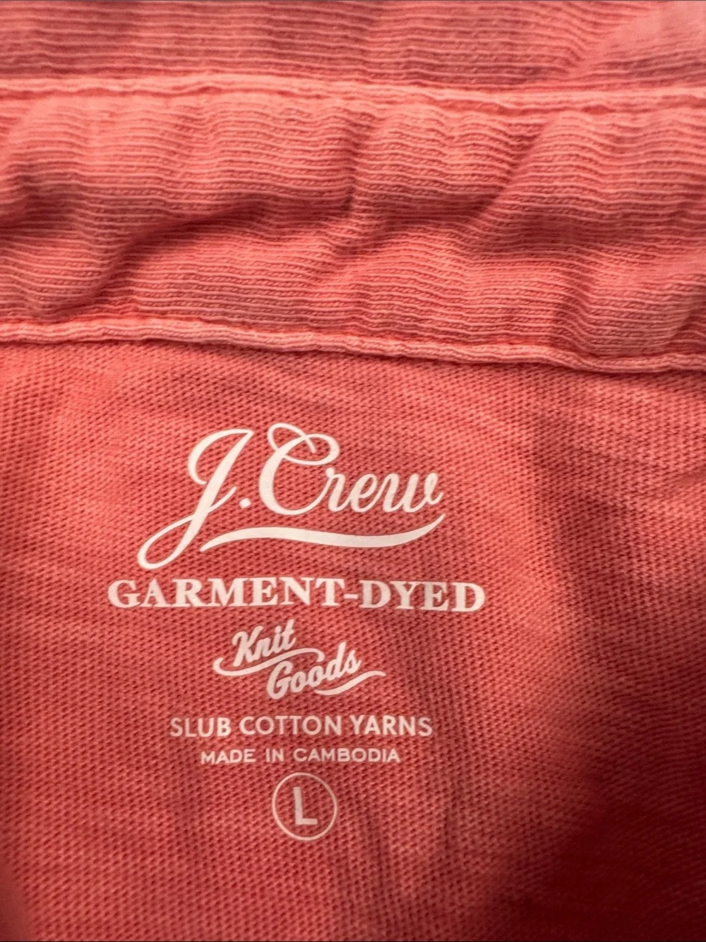 J. Crew Men's Coral-Pink Short Sleeve Polo